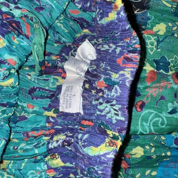 Casual Corner Green and Purple Maxi A-Line Skirt - Picture 2 of 3